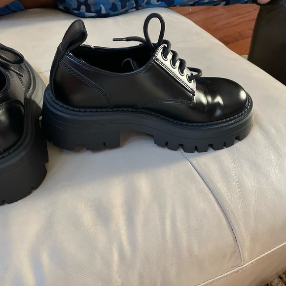 Women's ZARA Black Chunky Platform Lace Jp Oxford, Size 41 - Picture 8 of 8